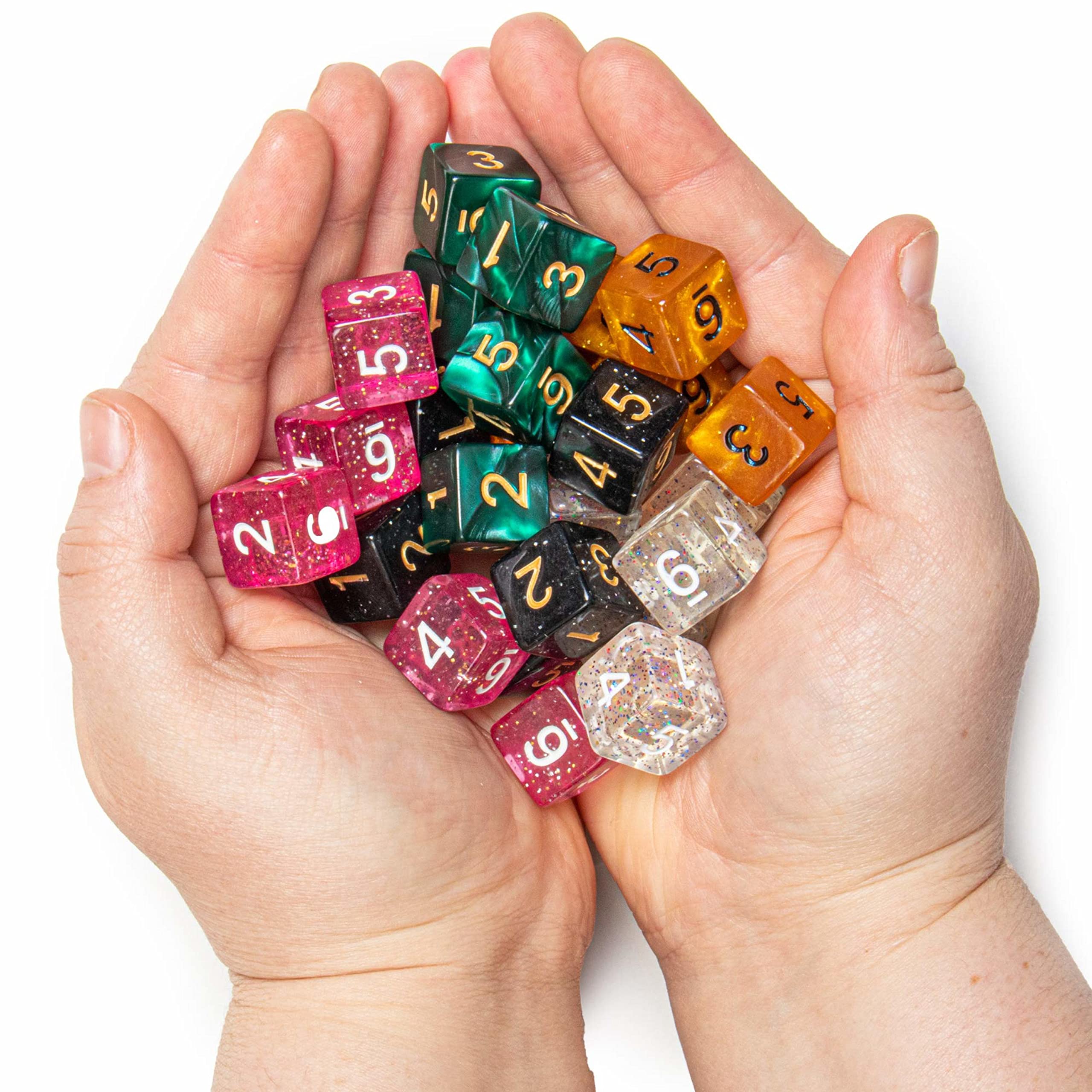 Wiz Dice Bulk D6 Pack – 25 Random-Color Polyhedral Dice for RPGs