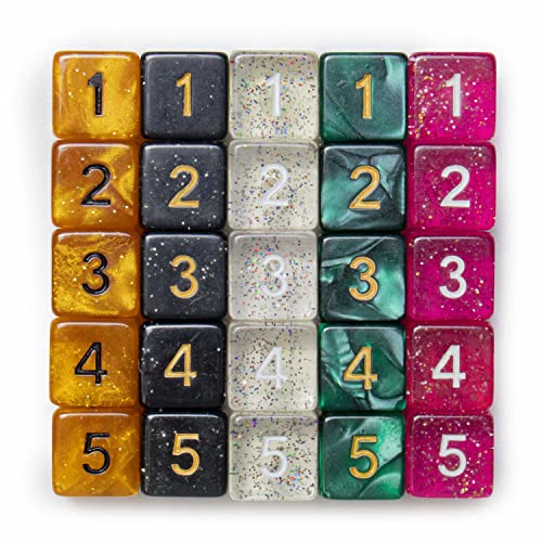Wiz Dice Bulk D6 Pack – 25 Random-Color Polyhedral Dice for RPGs