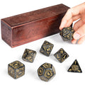 Wiz Dice Titan Dice – 25 mm Jumbo Polyhedral Set with Wooden Box for D&D and RPGs