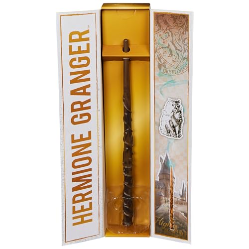 Wizarding World Harry Potter Hermione Granger 12-Inch Magical Collector Wand with Display Stand and Die-Cast Crookshanks Icon