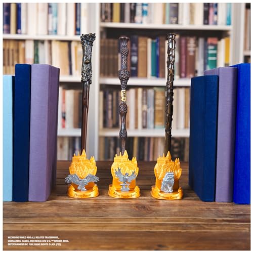 Wizarding World Harry Potter Hermione Granger 12-Inch Magical Collector Wand with Display Stand and Die-Cast Crookshanks Icon