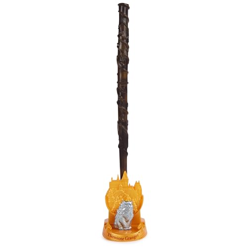 Wizarding World Harry Potter Hermione Granger 12-Inch Magical Collector Wand with Display Stand and Die-Cast Crookshanks Icon