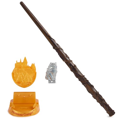 Wizarding World Harry Potter Hermione Granger 12-Inch Magical Collector Wand with Display Stand and Die-Cast Crookshanks Icon