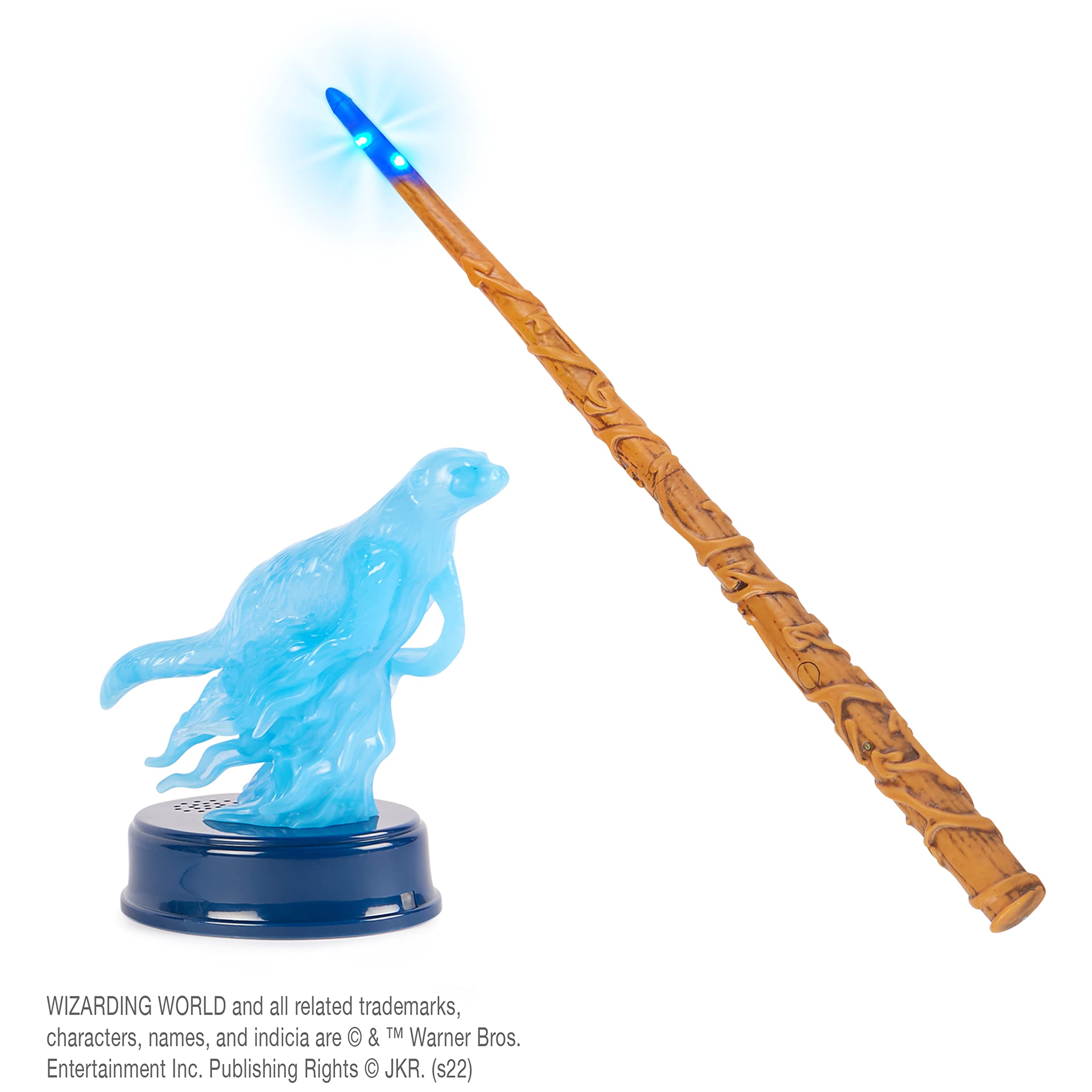 Wizarding World Harry Potter Hermione Granger Patronus Spell Wand with Otter Figure, Lights and Sounds, Kids Toys Ages 6+