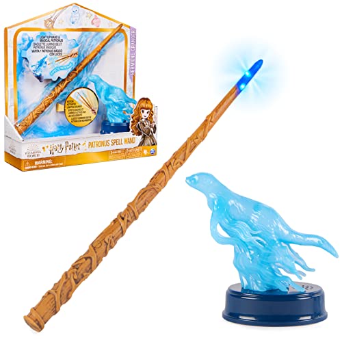 Wizarding World Harry Potter Hermione Granger Patronus Spell Wand with Otter Figure, Lights and Sounds, Kids Toys Ages 6+