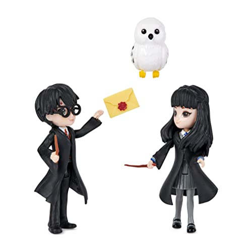 Wizarding World Magical Minis Harry Potter & Cho Chang Friendship Set – 3-Inch Poseable Dolls with Hedwig Owl & Envelope