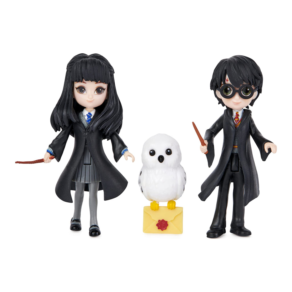 Wizarding World Magical Minis Harry Potter & Cho Chang Friendship Set – 3-Inch Poseable Dolls with Hedwig Owl & Envelope