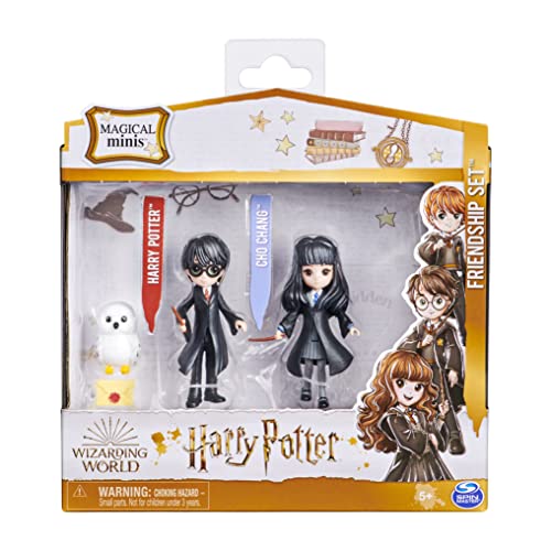 Wizarding World Magical Minis Harry Potter & Cho Chang Friendship Set – 3-Inch Poseable Dolls with Hedwig Owl & Envelope