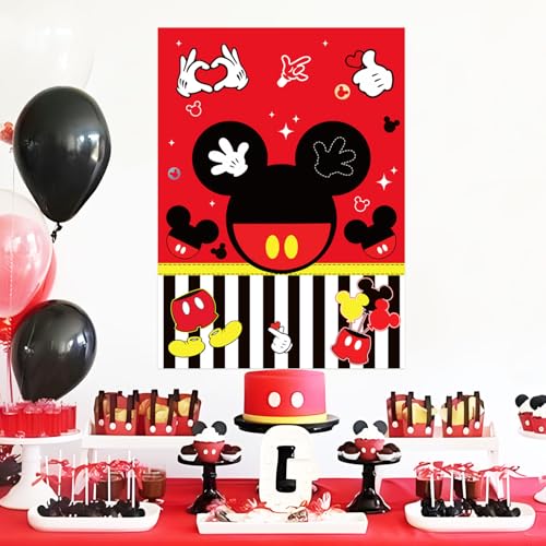 Woansju Red Mouse Birthday Party Game - Pin the Palm on the Mouse with 24 Stickers