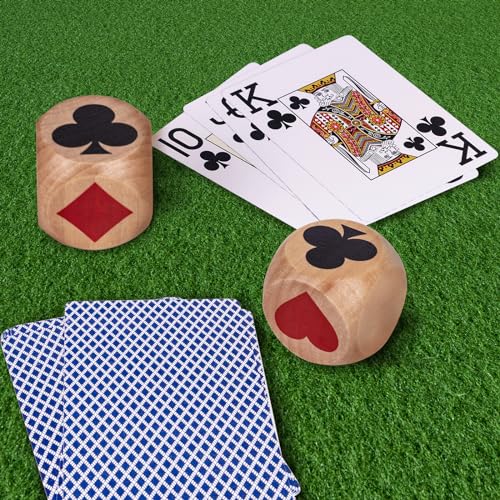 WodGod Double Trump Marker Dice - Big Size 1.57" Wooden Euchre Indicator for Card Games