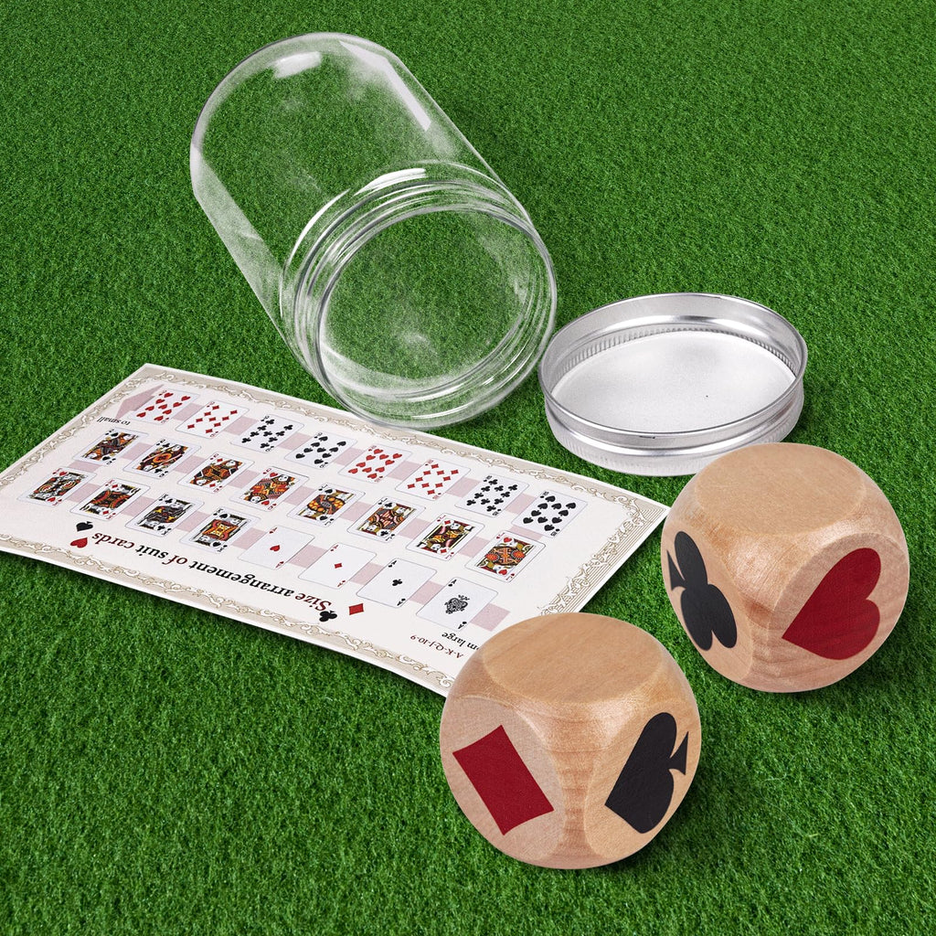WodGod Double Trump Marker Dice - Big Size 1.57" Wooden Euchre Indicator for Card Games
