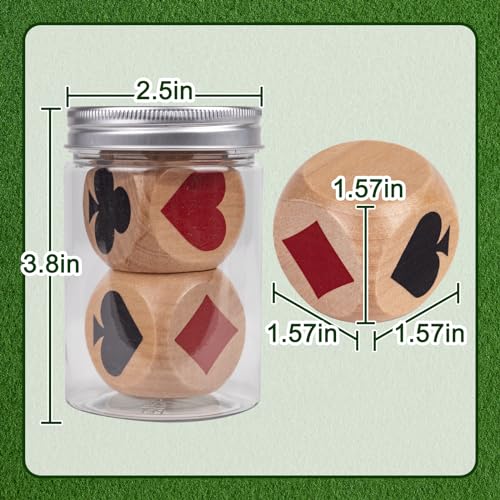WodGod Double Trump Marker Dice - Big Size 1.57" Wooden Euchre Indicator for Card Games