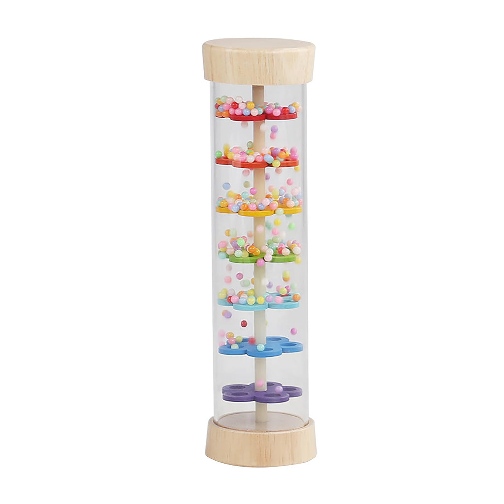 WODI Wooden Baby Rattle Rainstick – Montessori Sensory Rainmaker Toy for Infants 0-12 Months