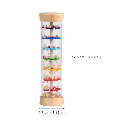WODI Wooden Baby Rattle Rainstick – Montessori Sensory Rainmaker Toy for Infants 0-12 Months