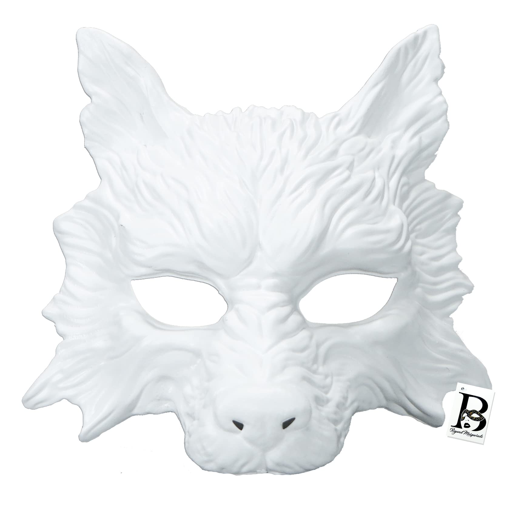 Wolf Mask for Masquerade and Cosplay – Eco-Friendly Hand Washable Adult Mask by Beyond Masquerade
