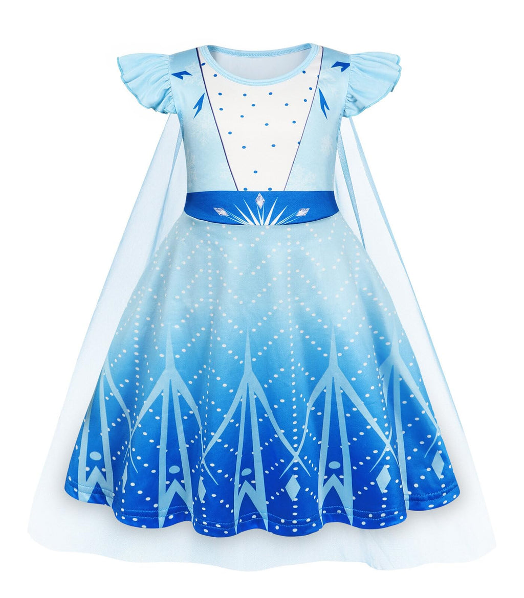 WonderBabe Princess Dress with Cape for Toddler Girls – Christmas Birthday Costume with Ruffle Sleeves