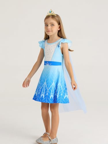 WonderBabe Princess Dress with Cape for Toddler Girls – Christmas Birthday Costume with Ruffle Sleeves