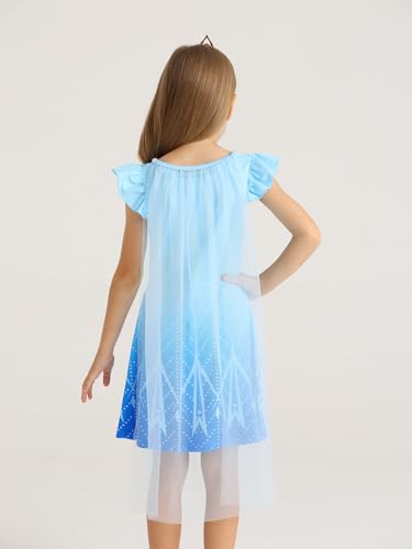 WonderBabe Princess Dress with Cape for Toddler Girls – Christmas Birthday Costume with Ruffle Sleeves