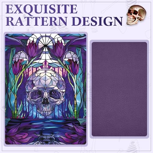 Wonderjune Purple Leather Card Deck Case with Strong Magnet – Holds 120+ Cards, Includes 2 Dividers
