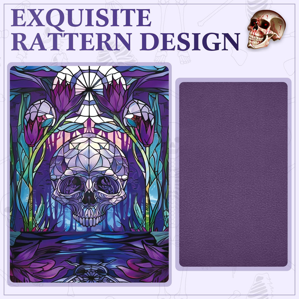 Wonderjune Purple Leather Card Deck Case with Strong Magnet – Holds 120+ Cards, Includes 2 Dividers