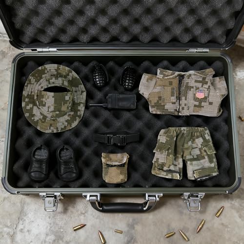 WONDOLL 9-Piece Camouflage Military Uniform Set for 17cm Dolls - Complete Accessories
