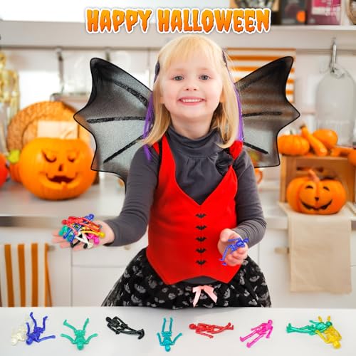 Wondrus 36-Pack Halloween Stretchy Skeleton Toys – Non-Candy Party Favors for Goodie Bags, Boo Baskets, and Trick-or-Treat