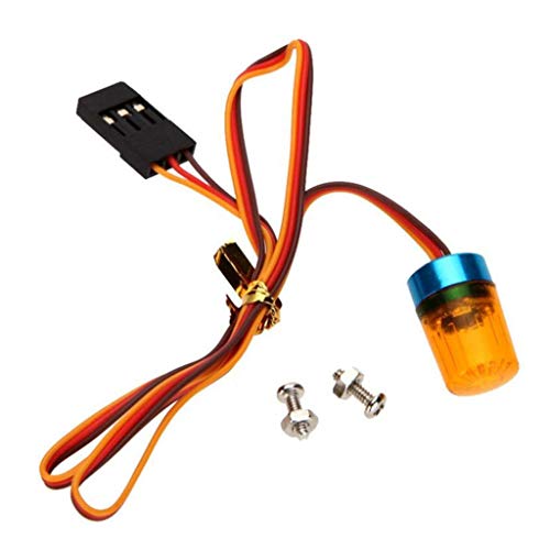 WONFAST 2-Pack Yellow RC Car Strobe Lights - 360° Rotating LED with 5 Modes for 1/8 1/10 Scale Models