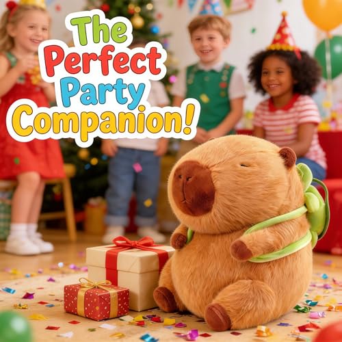 Wonfirang Capybara Plush with Detachable Turtle Backpack – 9 Inch Kawaii Stuffed Animal for Girls, Cute Birthday Gift