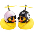 wonuu Car Duck 2-Pack: Rubber Duck Dashboard Decorations with Spinning Propeller, Glasses & Gold Chain