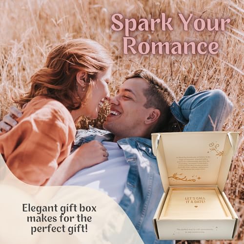 Wood Enchantments Date Night Box - 52 Romantic Date Ideas on Wooden Coins with Decision Maker Coin, Beechwood, Classic Edition