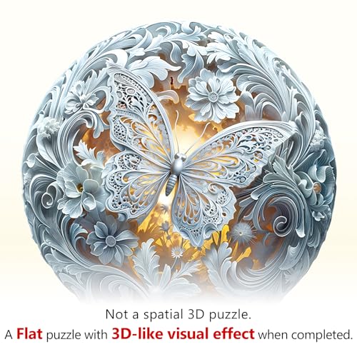 WOODBESTS Celestial Wings Wooden Puzzle – 100-Piece Adult Jigsaw, 8.5x8.5 inches, Laser-Cut Unique Shapes