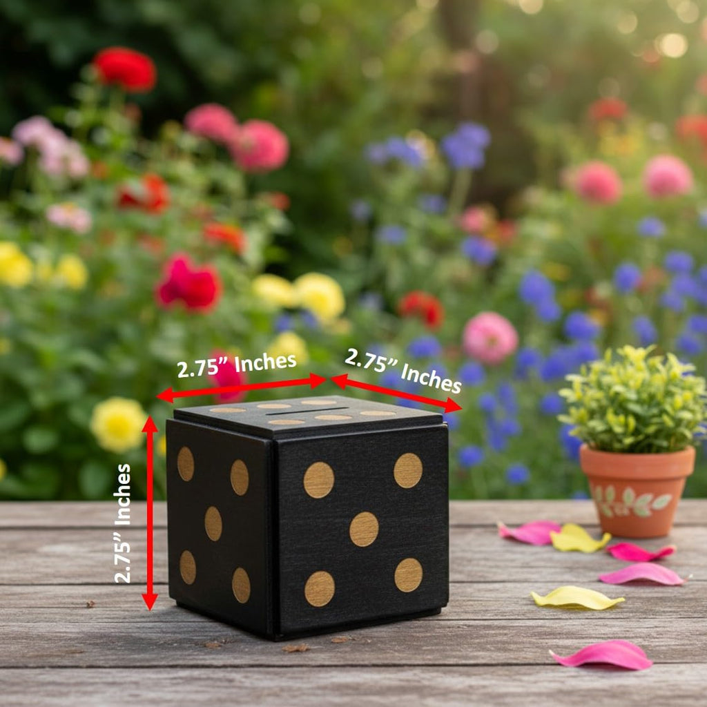 Wooden Dice Puzzle Box with Hidden Compartment – Money Gift Holder and Brain Teaser by Winshare