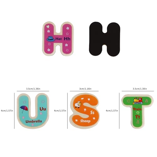 Wooden Magnetic Letters and Numbers Set - 72 Pieces ABC Magnets for Kids, Spelling Learning Toy by Toys of Wood Oxford