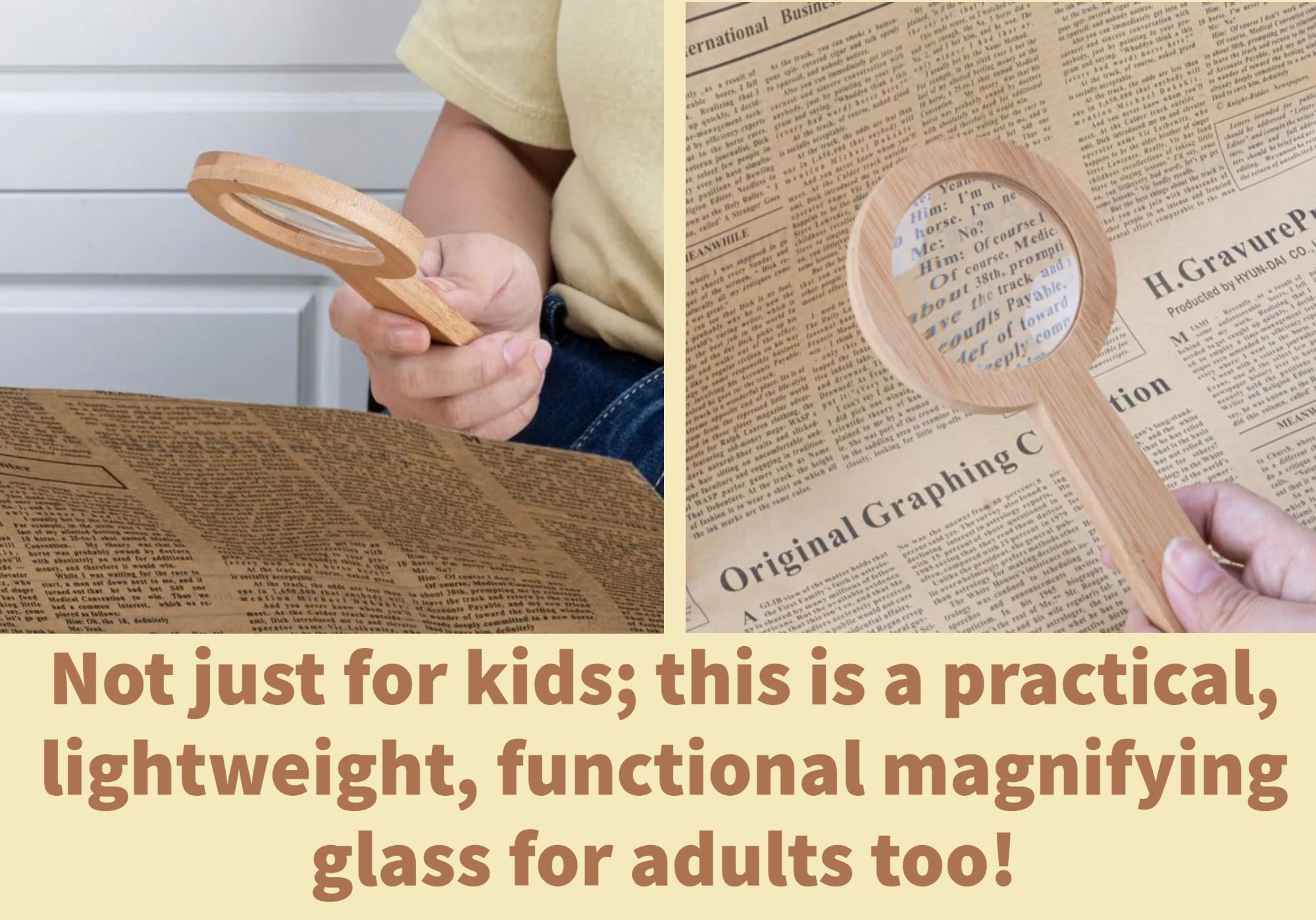 Wooden Magnifying Glass for Kids – Hero Brands, Lightweight & Safe Glass Lens