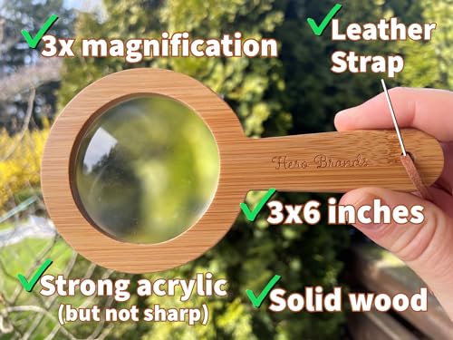 Wooden Magnifying Glass for Kids – Hero Brands, Lightweight & Safe Glass Lens