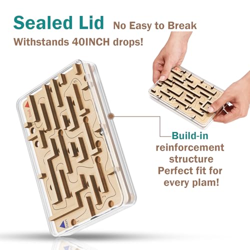 Wooden Marble Maze Game – Handheld Fidget Puzzle for Kids Ages 3-8