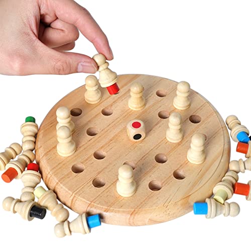 Wooden Memory Chess Game – 7.5 Inch Matching Stick Board Game for Kids Ages 3-100