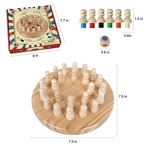 Wooden Memory Chess Game – 7.5 Inch Matching Stick Board Game for Kids Ages 3-100