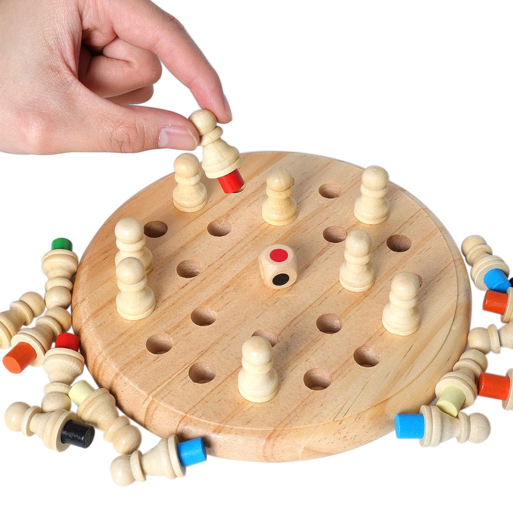 Wooden Memory Chess Game – 7.5 Inch Matching Stick Board Game for Kids Ages 3-100