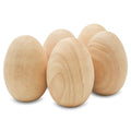 Woodpeckers Wooden Eggs for Painting - Pack of 2 Smooth Standable 4-3/8 Inch Craft Eggs