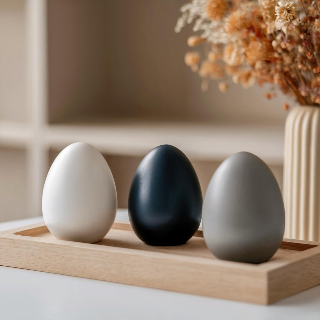 Woodpeckers Wooden Eggs for Painting - Pack of 2 Smooth Standable 4-3/8 Inch Craft Eggs