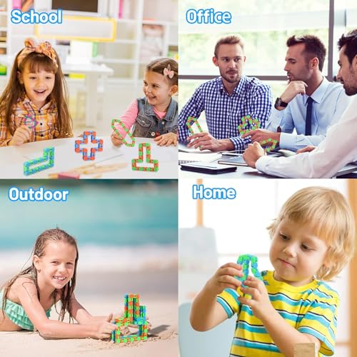 Woosir 24-Pack Wacky Tracks Fidget Toys – Sensory Click Snake Toy for Classroom and Stress Relief