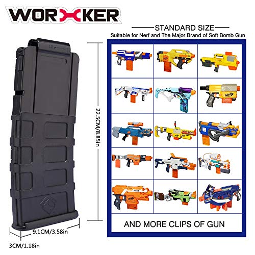 WORKER F10555 15-Dart Magazine Clip for Nerf N-Strike Elite Blasters