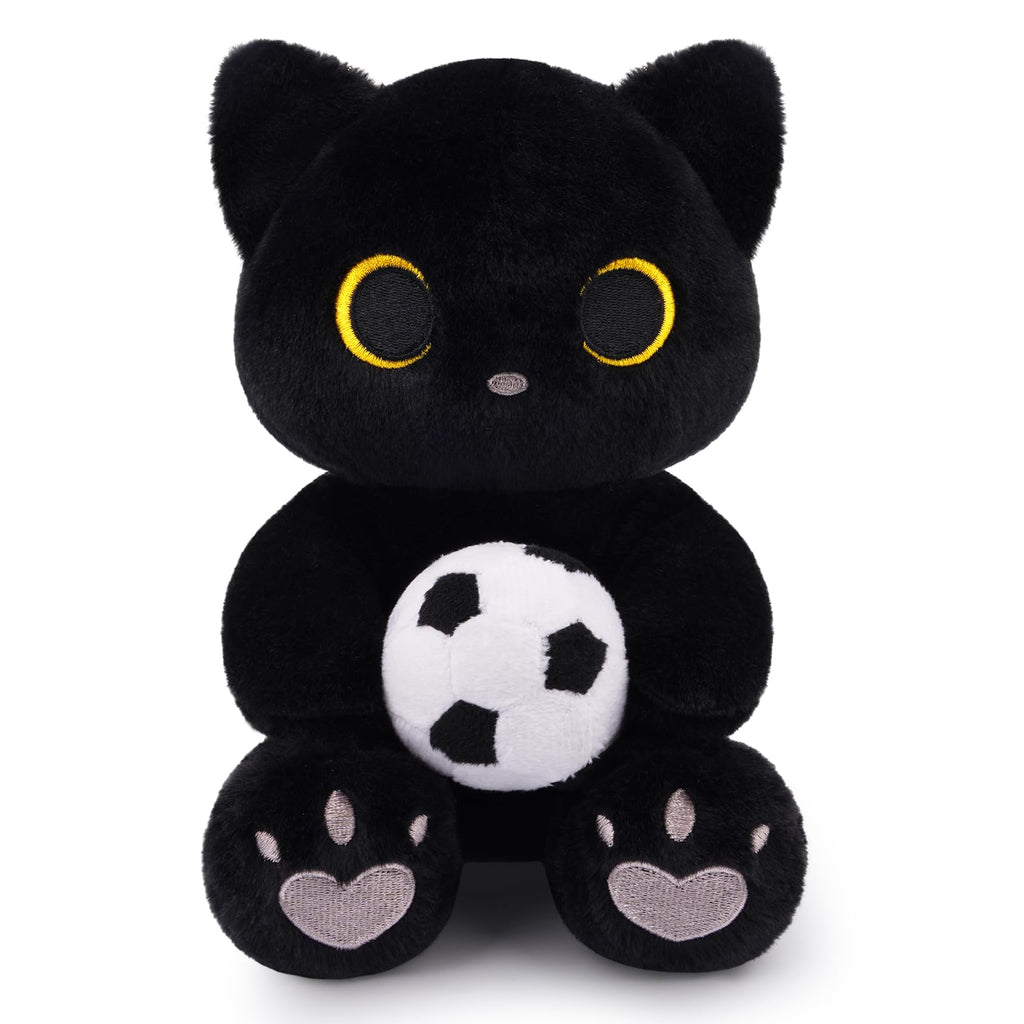 World Cup 2026 Soccer Black Cat Plush – Soft Stuffed Animal with Heart Embroidery for Fans