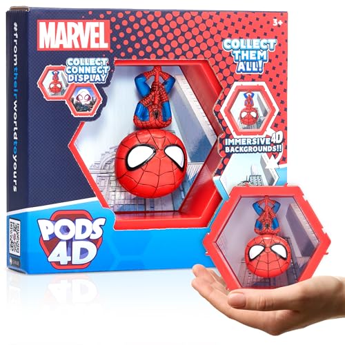 WOW! PODS 4D Marvel Spiderman Bobblehead – Connectable and Collectible Figure with 3D Lenticular Display
