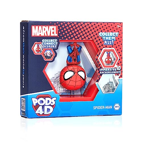 WOW! PODS 4D Marvel Spiderman Bobblehead – Connectable and Collectible Figure with 3D Lenticular Display