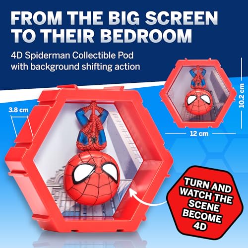 WOW! PODS 4D Marvel Spiderman Bobblehead – Connectable and Collectible Figure with 3D Lenticular Display
