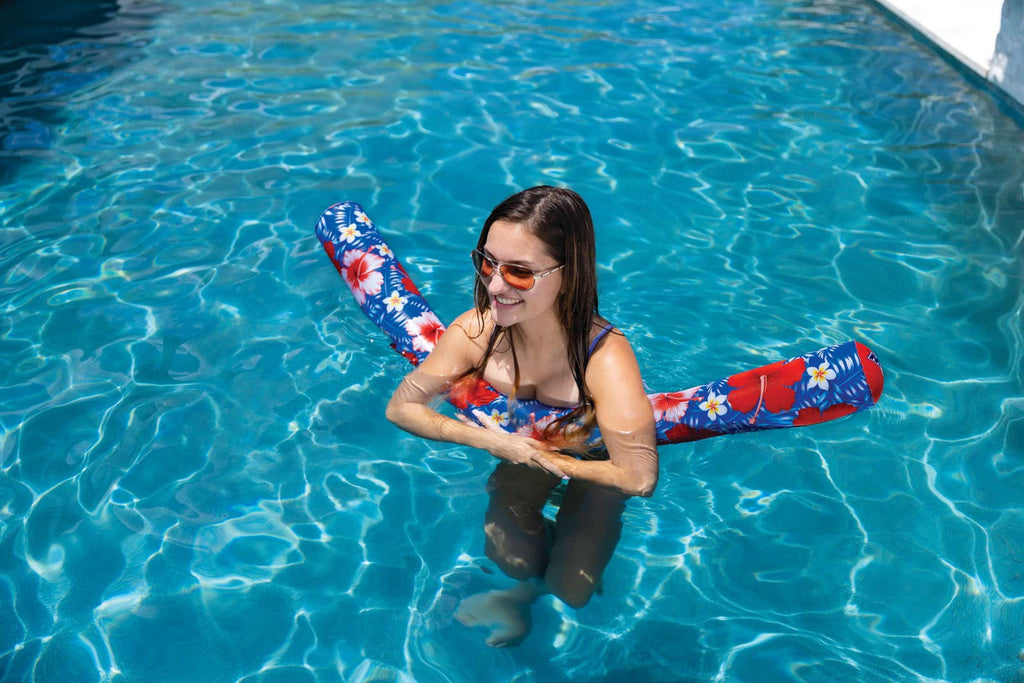 WOW Sports Inflatable Floral Noodle – Red PVC Float for Pools & Lakes