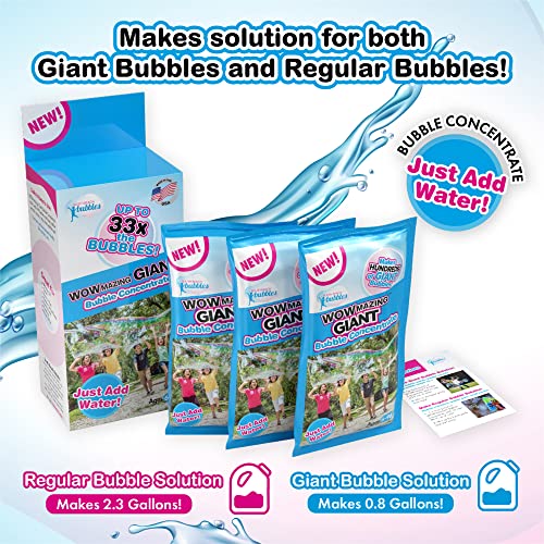 WOWMAZING Big Bubbles Refill – 3-Pack Concentrate Makes 2.3 Gallons – USA Made