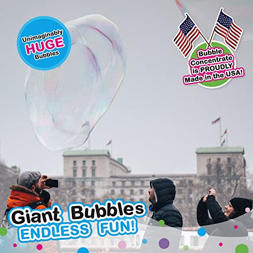 WOWMAZING Giant Bubble Kit Winter – 2 Handles, 8 Cold-Activated Stickers, USA Made Solution for Outdoor Fun